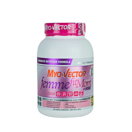 Myo Vector, Femme Fit Mom, Capuchino, HMB, Libre de Gluten, Ácido fólico, Colágeno Hidrolizado, Libre de aspartame y maltodextrina