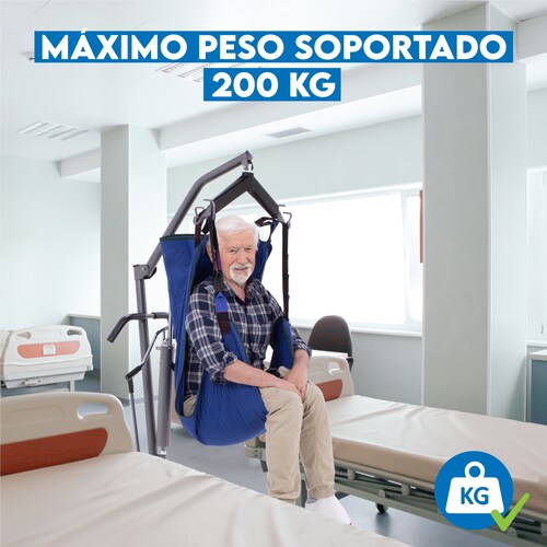 Onof Grua Hidraulica para Pacientes | Control de descenso | ajuste de apertura | 200 kg |.
