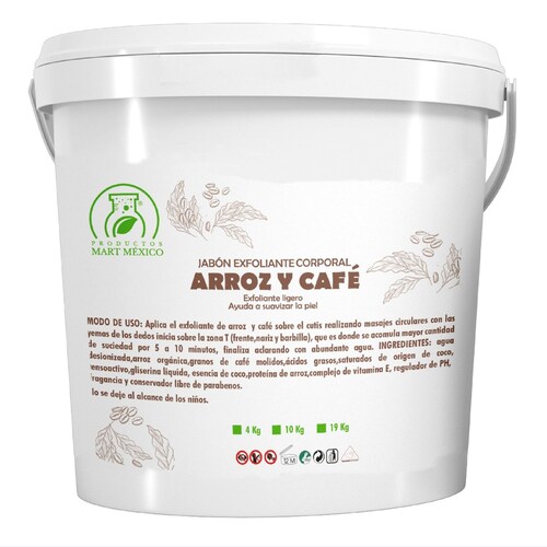 Jabón Exfoliante  Corporal de Arroz con Café Firmeza (4 kilos).