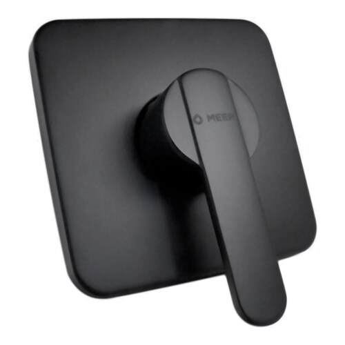 MEER Faucets By CNX | Mezcladora Monomando para Regadera, Llave para Regadera Cuadrada de Baño, Latón Negro Mate