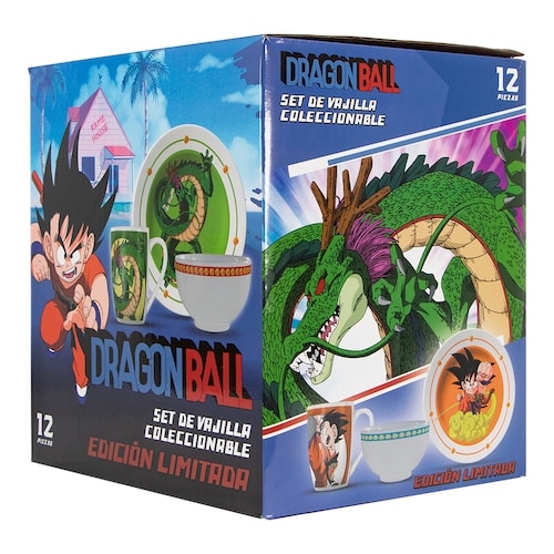 Vajilla Goku Niño Dragon Ball 4 Bowls - 4 Tazas - 4 Platos