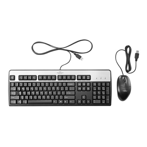 Kit de Teclado y Mouse HPE 631341-B21 Alambrico USB Inglés