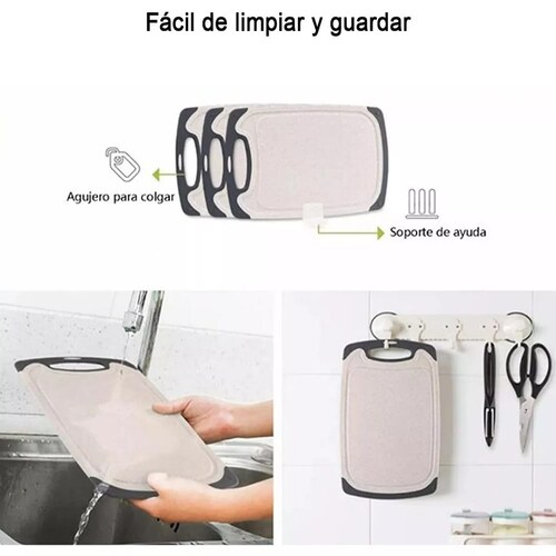 Tabla De Cocina Para Picar Cortar Alimentos Set 3 Piezas