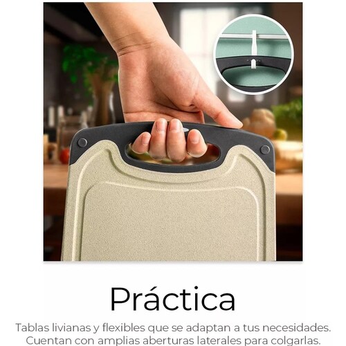 Tabla De Cocina Para Picar Cortar Alimentos Set 3 Piezas