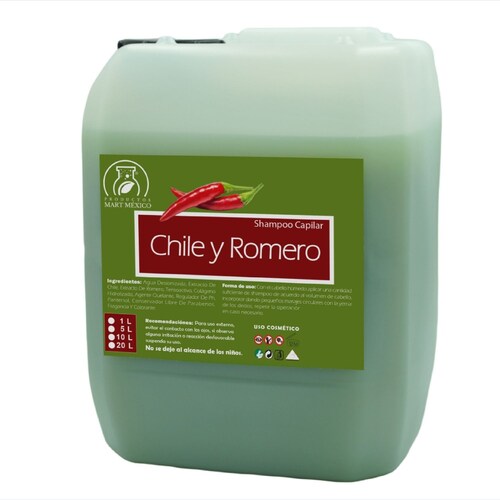 Shampoo Capilar De Chile Con Romero Anti-Caída (20 litros)