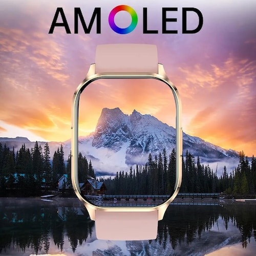 Smartwatch Reloj Inteligente HK-21 Pantalla AMOLED Serie 6 Rosa.