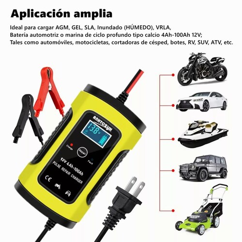 Cargador Inteligente De 12v Para Batería De Auto/motocicleta