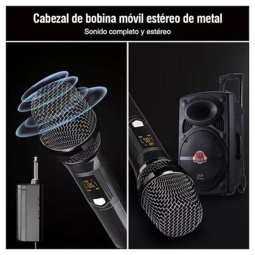 Universal Micrófono Inalámbrico Profesional Karaoke Kit 2pcs Color Negro
