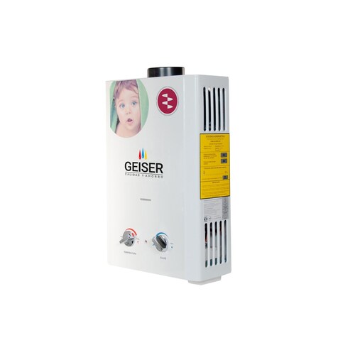 Calentador Boiler Geiser De Paso, Instantaneo De Agua De 6l gas NATURAL.