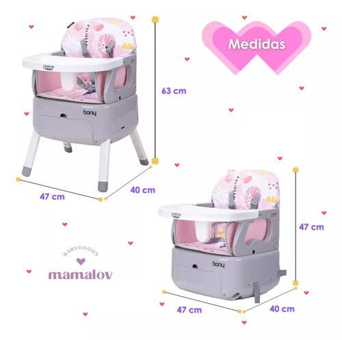 Silla 3 En 1 Bony Para Bebé Lifestyle By Infanti Rosa Bhc017