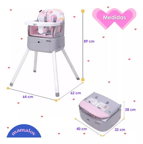 Silla 3 En 1 Bony Para Bebé Lifestyle By Infanti Rosa Bhc017