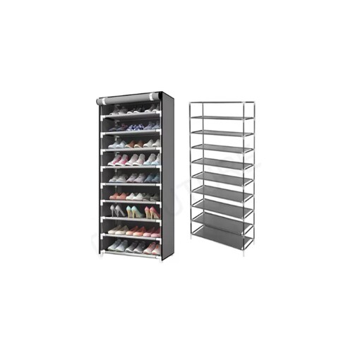 Zapatera Organizador Closet Zapatos 9 Niveles 27 Pares Tela Color Gris.