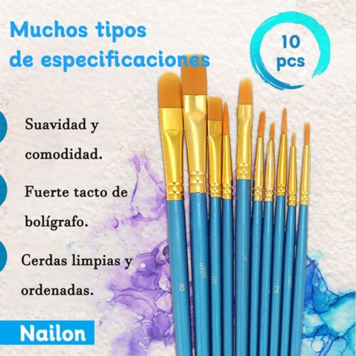 15 Pcs Pinturas Oleo Lienzo Para Pintar Y 10 Pinceles  BLANCO
