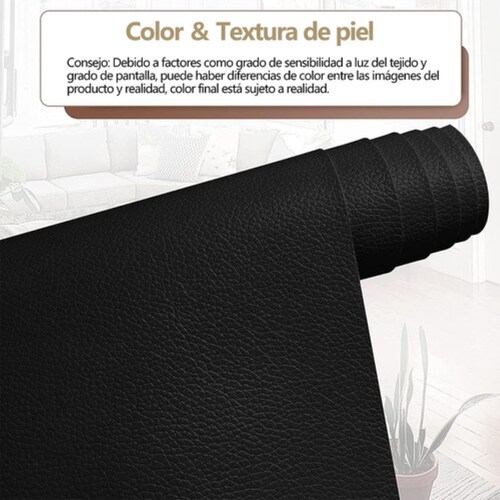 2pcs Parche Autoadhesivo Para Reparación De Vinilo O Cuero NEGRO