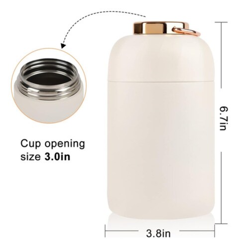 Termo Portatil Comida Caliente Fría Sopa Acero Inox. 600ml Blanco