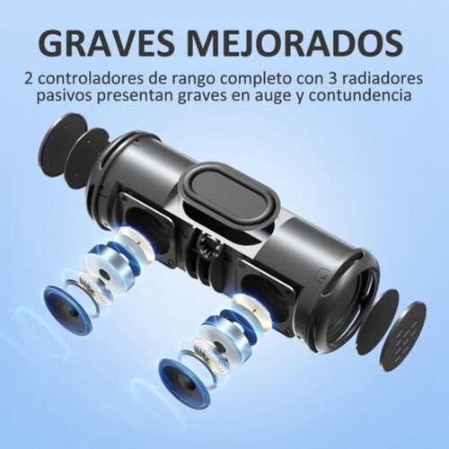 Bocina Bluetooth 24w Ipx7 Portátil Color Negro