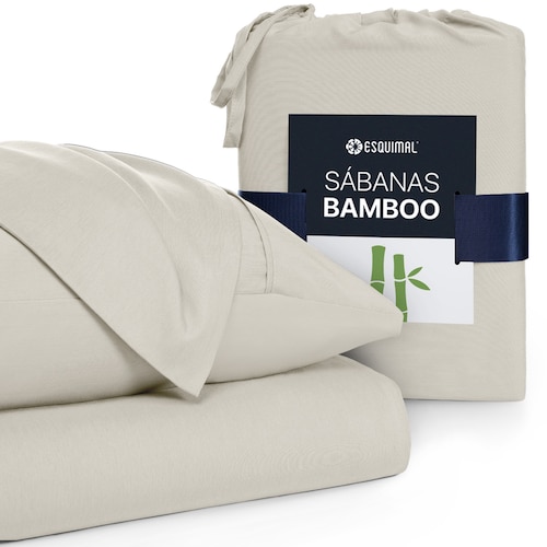 Sábanas Matrimonial De Bambú / Bamboo Ultra Suaves Y Frescas Beige ESQUIMAL.