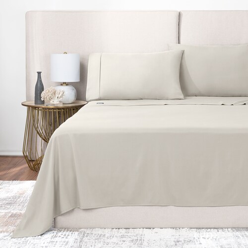 Sábanas Matrimonial De Bambú / Bamboo Ultra Suaves Y Frescas Beige ESQUIMAL.