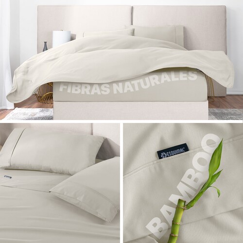 Sábanas Matrimonial De Bambú / Bamboo Ultra Suaves Y Frescas Beige ESQUIMAL.
