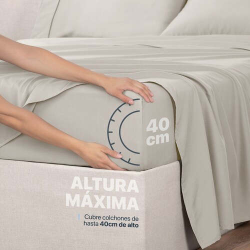 Sábanas Matrimonial De Bambú / Bamboo Ultra Suaves Y Frescas Beige ESQUIMAL.