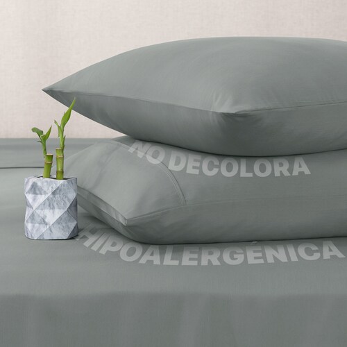Sábanas Matrimonial De Bambú / Bamboo Ultra Suaves Y Frescas Gris ESQUIMAL.