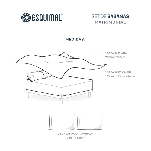 Sábanas Matrimonial De Bambú / Bamboo Ultra Suaves Y Frescas Gris ESQUIMAL.