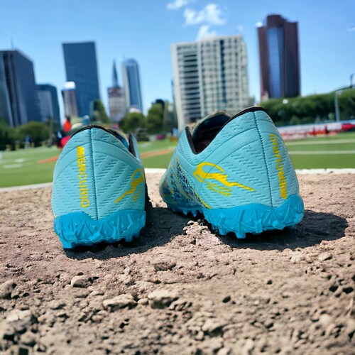 Tenis Futbol Rapido Fut7 Union Turquesa Amarillo.