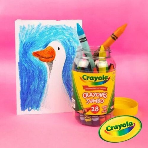 Bote De Crayones Jumbo X28 Crayola 520328 En Colores Surtidos.