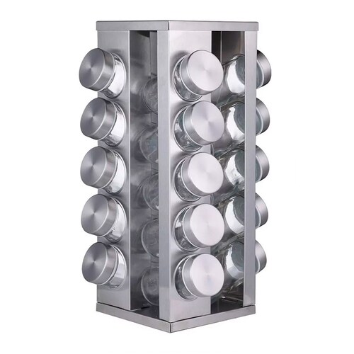 Especiero Giratorio Acero Inoxidable 20 Frascos Organizador