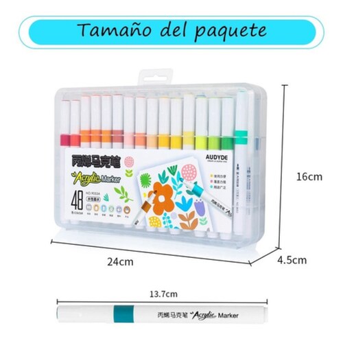 Plumones Punta Pincel Brush Pintura Acrílica 48pz
