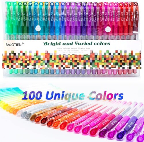 Plumas Negras 100 Colores Plumas De Colores Estuche De Color
