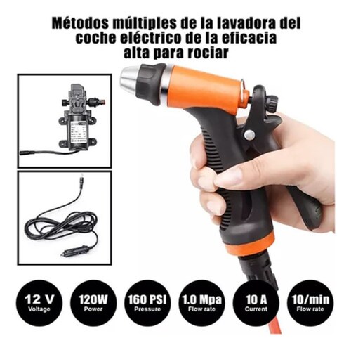 Bomba Agua Diafragma Alta Presión Con Hidrolavadora Portatil negro/naranja