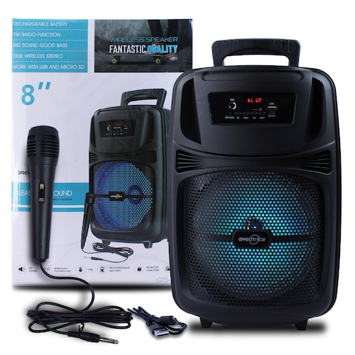 Bocina Tipo Bafle 8 Pulgadas Con Microfonon Alambrico  .