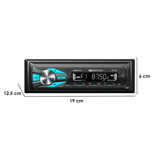Autoestereo Bluetooth, Usb, Auxiliar, Caratula Desmontable, Graba llamadas - Soundstream - XP-24B.