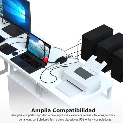 Conmutador Switch USB SABRENT USB-USS4 4 puertos periféricos