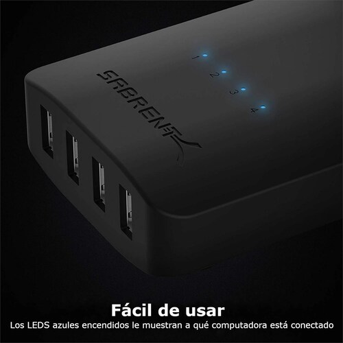 Conmutador Switch USB SABRENT USB-USS4 4 puertos periféricos