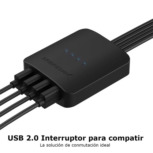 Conmutador Switch USB SABRENT USB-USS4 4 puertos periféricos