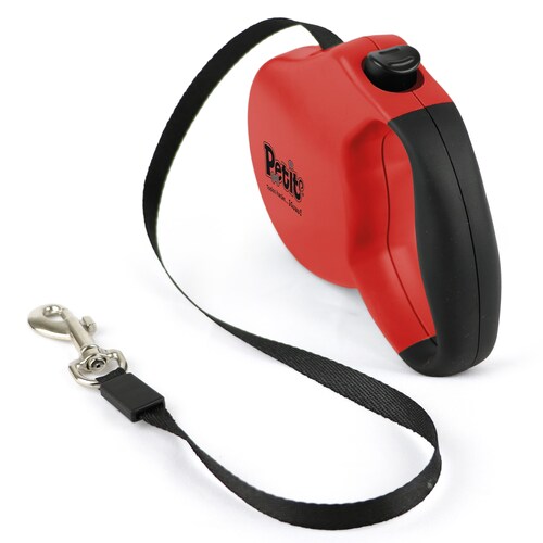 Correa Grande para Perro Petit Retráctil PRO Durable Rojo.