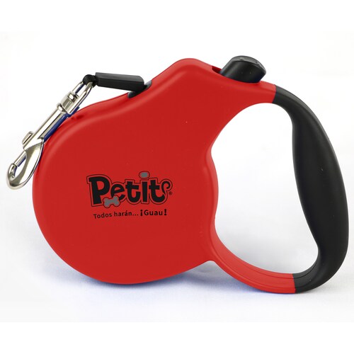 Correa Grande para Perro Petit Retráctil PRO Durable Rojo.