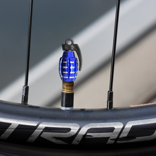 Tapón Pivote Cubre Válvula Bicicleta Moto Carro Azul