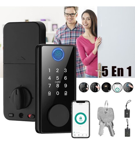 Digital Cerradura Electrónica Inteligente Seguridad Huella Negro