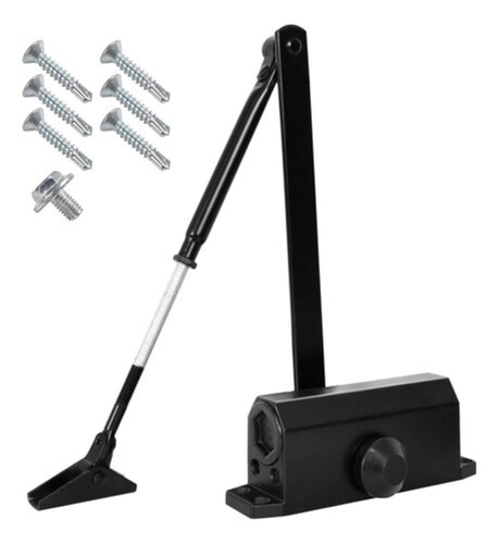 Cierra Puertas Hidráulico Aluminio Plateada De 45-85kg,negro