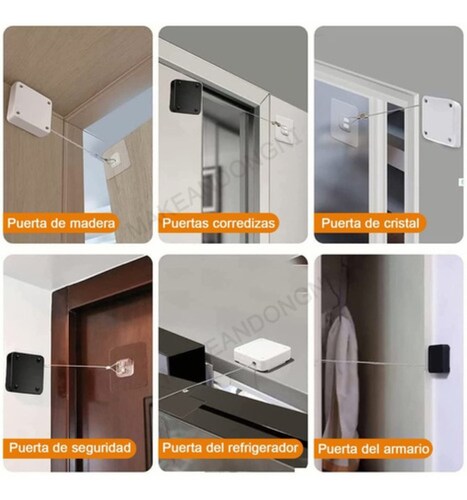 2pzs Cierra Puertas Automático Sin Perforaciones Soporte 6cm negro