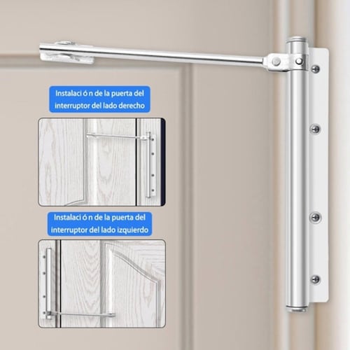 Cierra Puertas Automático Sin Perforar Para Uso Doméstico plata