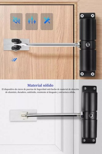 Cierra Puertas Automático Resorte Invisible Para Doméstico negro