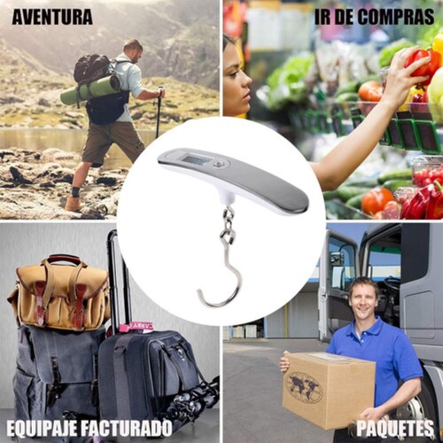 Bascula Digital Para Equipaje 50kg Maleta Viaje Portatil plata