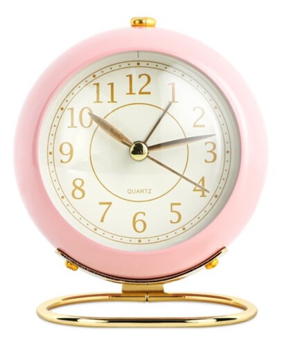 Reloj De Estilo Europeo Despertador Electrónico Simple Rosa