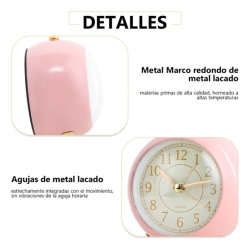 Reloj De Estilo Europeo Despertador Electrónico Simple Rosa