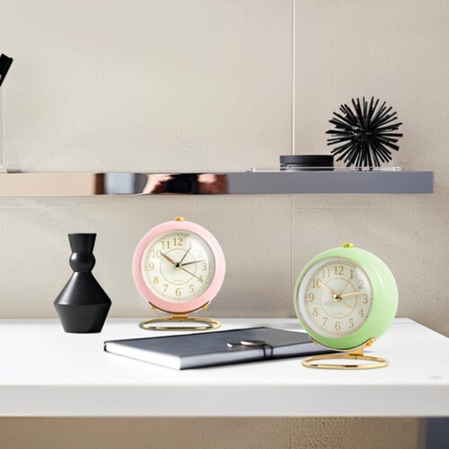 Reloj De Estilo Europeo Despertador Electrónico Simple Rosa