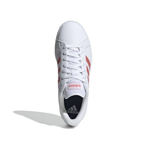 Tenis Casual Adidas Grand Court Base 2.0 Blanco/Coral ID3021 Unisex.